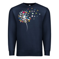 Navy Womens Funny Dandelion Books Gift For Reading Lover Women Girls V-Neck Premium Sweatshirt - trangStudio