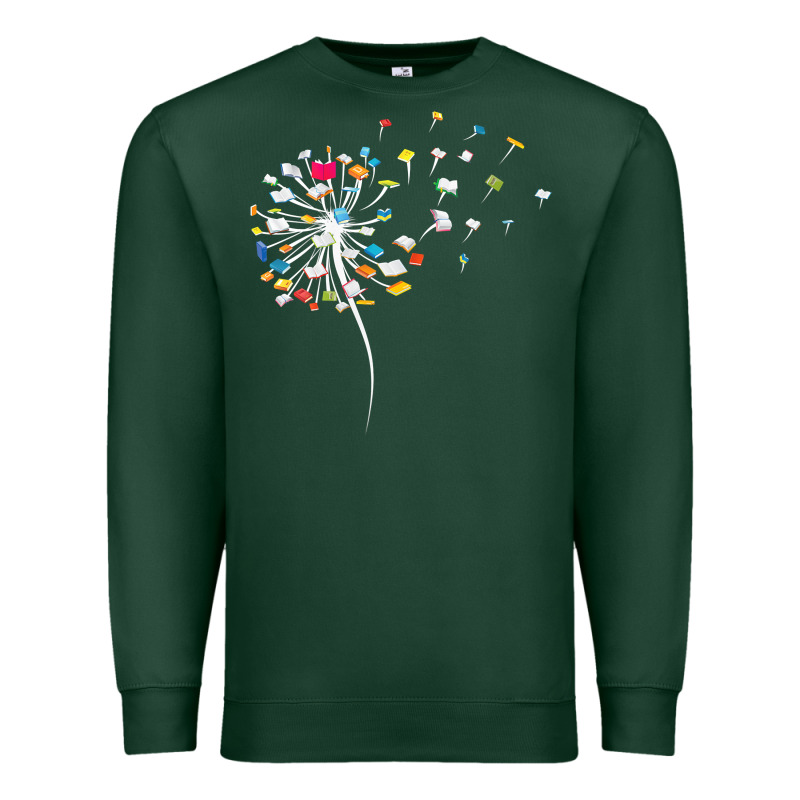Womens Funny Dandelion Books Gift For Reading Lover Women Girls V-neck Premium Sweatshirt by trangStudio | Teevron