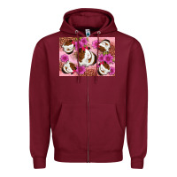 Burgundy Guinea pig flowers Zipper Hoodie - Artiststas