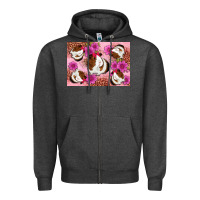 Charcoal Heather Guinea pig flowers Zipper Hoodie - Artiststas