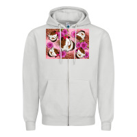 Dove Grey Guinea pig flowers Zipper Hoodie - Artiststas