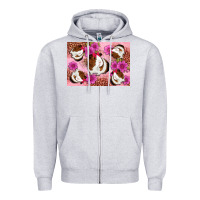 Heather Grey Guinea pig flowers Zipper Hoodie - Artiststas