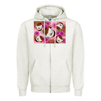 Oatmeal Heather Guinea pig flowers Zipper Hoodie - Artiststas