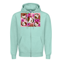 Seafoam Guinea pig flowers Zipper Hoodie - Artiststas