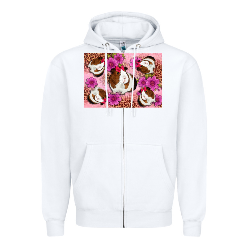 Guinea Pig Flowers Zipper Hoodie by Artiststas | Teevron