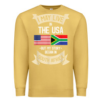 Antique Gold South Africa American Flag USA South African Roots Gifts Premium Sweatshirt - trangStudio