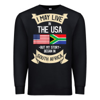 Black South Africa American Flag USA South African Roots Gifts Premium Sweatshirt - trangStudio