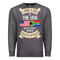 Charcoal Heather South Africa American Flag USA South African Roots Gifts Premium Sweatshirt - trangStudio