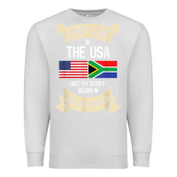 Dove Grey South Africa American Flag USA South African Roots Gifts Premium Sweatshirt - trangStudio