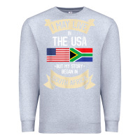 Heather Grey South Africa American Flag USA South African Roots Gifts Premium Sweatshirt - trangStudio