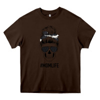Chocolate Brown Black Glitter Cowhide Patterned Mom Skull Heavy Core Tee - Bettercallsaul