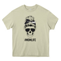 Mossy Black Glitter Cowhide Patterned Mom Skull Heavy Core Tee - Bettercallsaul