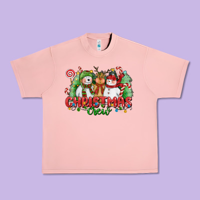 Christmas Crew Polar Bear Reindeer And Snowman Urban Heavy Tee Designed By Cowgirlartshop