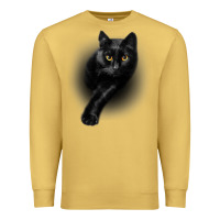 Antique Gold Black Cat Yellow EyesCats Tee Shirt Gifts Premium Sweatshirt - trangStudio