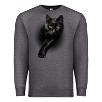 Charcoal Heather Black Cat Yellow EyesCats Tee Shirt Gifts Premium Sweatshirt - trangStudio
