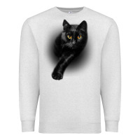 Oatmeal Heather Black Cat Yellow EyesCats Tee Shirt Gifts Premium Sweatshirt - trangStudio