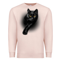 Pale Pink Black Cat Yellow EyesCats Tee Shirt Gifts Premium Sweatshirt - trangStudio