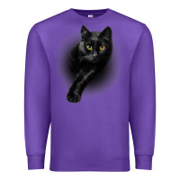 Purple Black Cat Yellow EyesCats Tee Shirt Gifts Premium Sweatshirt - trangStudio