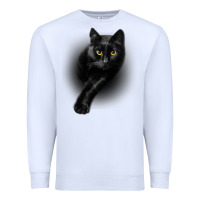 White Black Cat Yellow EyesCats Tee Shirt Gifts Premium Sweatshirt - trangStudio