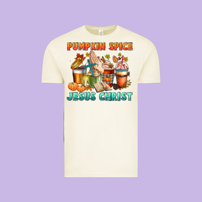 Pumpkin Spice And Jesus Christ Vintage Tee Designed By Cowgirlartshop