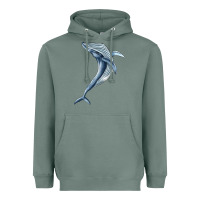 Sage humpback whale jumping Heavyweight Hoodie - BarkalooDesign