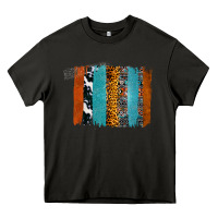 Asphalt Western Leopard Glitter Aztec Cowhide Pattern Brushstroke Heavy Core Tee - Bettercallsaul