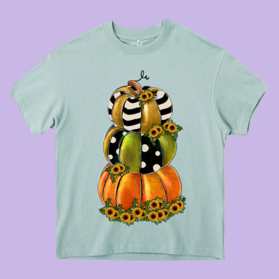 Pumpkin Polka Dot, Sunflower Heavy Core Tee Designed By Jahusdesignshop