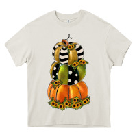 Cream pumpkin polka dot, sunflower Heavy Core Tee - JahusDesignShop