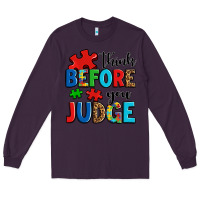 Plum think before you judge Long Sleeve Tee - OliviaCreatesArt