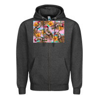 Charcoal Heather Baby monkey flowers Zipper Hoodie - Artiststas