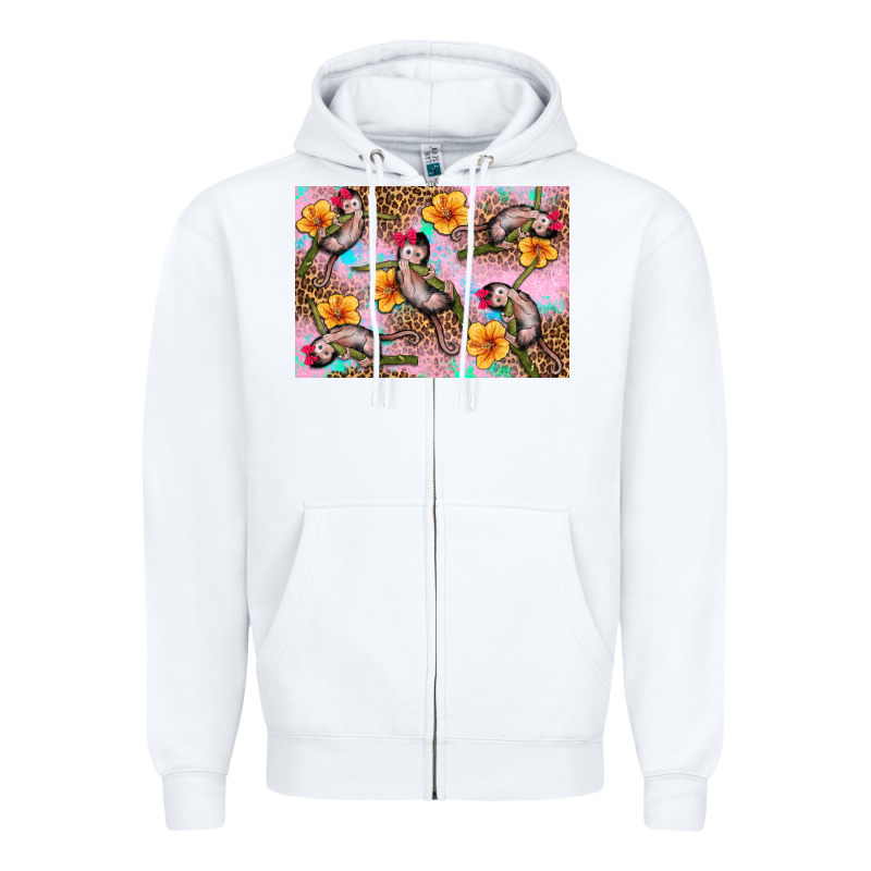 Baby Monkey Flowers Zipper Hoodie by Artiststas | Teevron