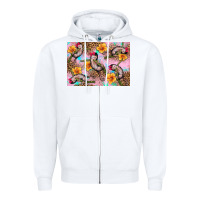 White Baby monkey flowers Zipper Hoodie - Artiststas