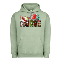 Pigment Oil Green Christmas nurse Urban Hoodie - AdoDesignShop