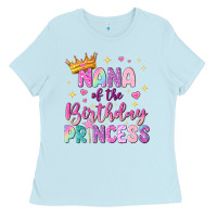 Baby Blue nana of the birthday princess Ladies Tee - NancyCooperArtShop