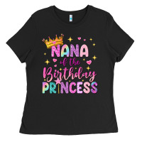 Black nana of the birthday princess Ladies Tee - NancyCooperArtShop