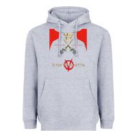 Heather Grey V For Vendetta Freedom Forever Heavyweight Hoodie - trangStudio