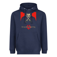 Navy V For Vendetta Freedom Forever Heavyweight Hoodie - trangStudio