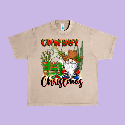 Cowboy Christmas Gnome Urban Heavy Tee Designed By Cowgirlartshop
