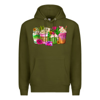 Army Green Stuck On You Cup Premium Hoodie - CowhideDigitalArt