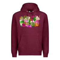 Burgundy Stuck On You Cup Premium Hoodie - CowhideDigitalArt