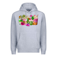 Heather Grey Stuck On You Cup Premium Hoodie - CowhideDigitalArt
