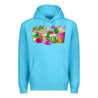 Ocean Blue Stuck On You Cup Premium Hoodie - CowhideDigitalArt