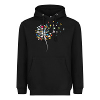 Black Womens Funny Dandelion Books Gift For Reading Lover Women Girls V-Neck Heavyweight Hoodie - trangStudio