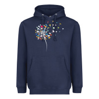 Womens Funny Dandelion Books Gift For Reading Lover Women Girls V-neck Heavyweight Hoodie | Teevron