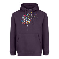 Plum Womens Funny Dandelion Books Gift For Reading Lover Women Girls V-Neck Heavyweight Hoodie - trangStudio