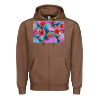 Chestnut Flower Hummingbird Zipper Hoodie - Artiststas
