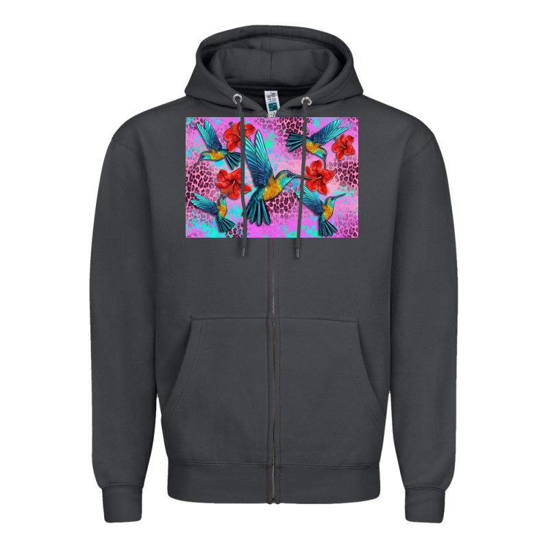 Flower Hummingbird Zipper Hoodie by Artiststas | Teevron