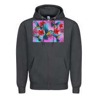 Smoke Flower Hummingbird Zipper Hoodie - Artiststas