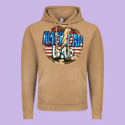 All American Dad 4th Of July Vintage Hoodie Designed By Cowgirlartshop