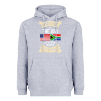 Heather Grey South Africa American Flag USA South African Roots Gifts Heavyweight Hoodie - trangStudio